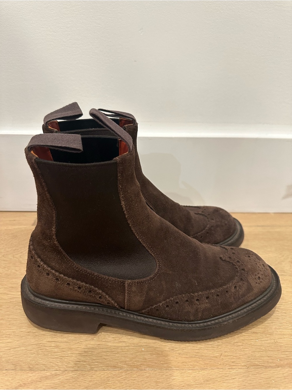 Tricker’s Silvia Brown Suede Chelsea Boots Made In England US Women’s 7.5 UK6